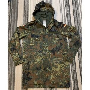 German Parka Original Army Military Hood Jacket Field‎ Flecktarn Camo  Gr.Nr 6 S